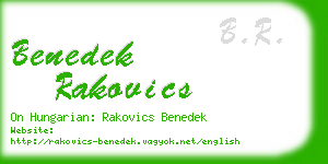 benedek rakovics business card
